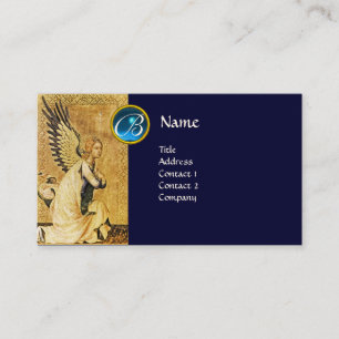 ANNUNCIATION ANGEL MONOGRAM, Blue Sapphire Business Card