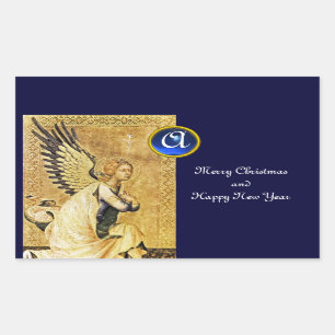 ANNUNCIATION ANGEL MONOGRAM, Blue Sapphire Sticker