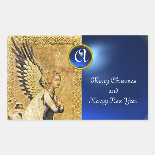 ANNUNCIATION ANGEL MONOGRAM, Blue Sapphire Sticker (Front)