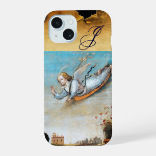 ANNUNCIATION ANGEL MONOGRAM ,Brown Parchment iPhone 15 Case