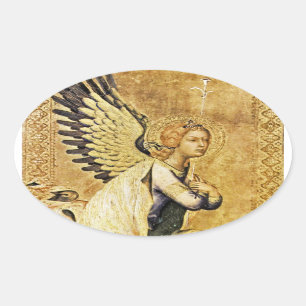 ANNUNCIATION ANGEL Monogram Oval Sticker