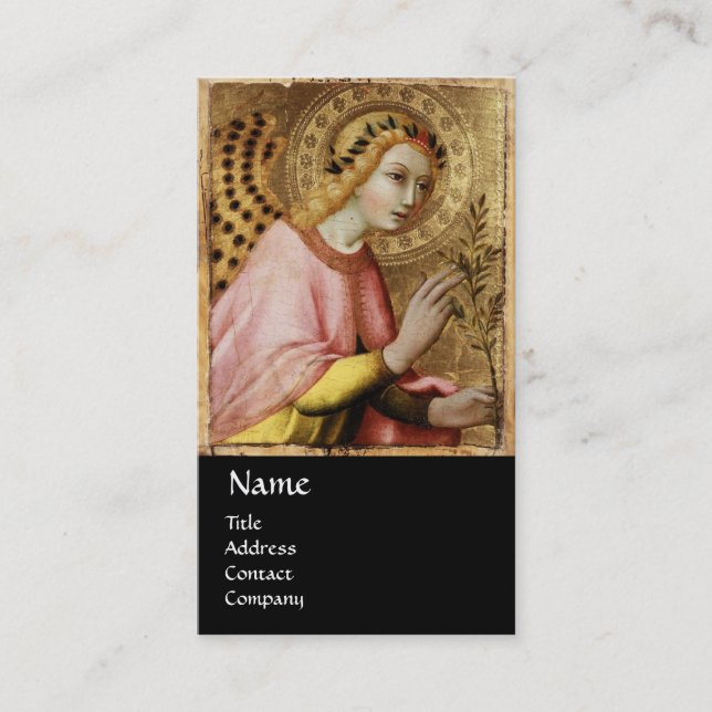 ANNUNCIATION ANGEL MONOGRAM, Red Ruby Business Card (Front)