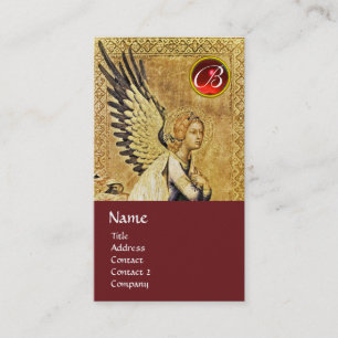 ANNUNCIATION ANGEL MONOGRAM, red ruby platinum Business Card