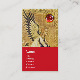 ANNUNCIATION ANGEL MONOGRAM, red ruby platinum Business Card