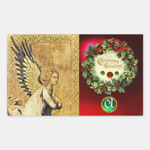 ANNUNCIATION ANGEL MONOGRAM, Ruby Green Emerald Sticker