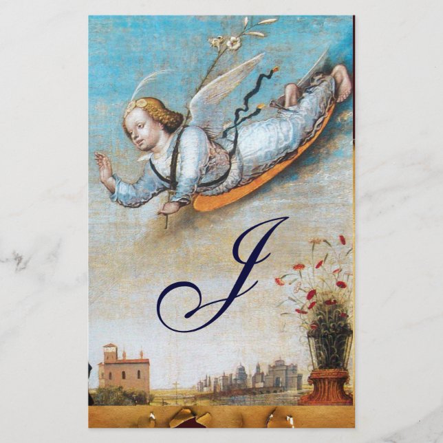 ANNUNCIATION ANGEL MONOGRAM STATIONERY (Front)