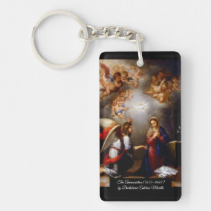 Annunciation by Bartolomé Esteban Murillo Keychain
