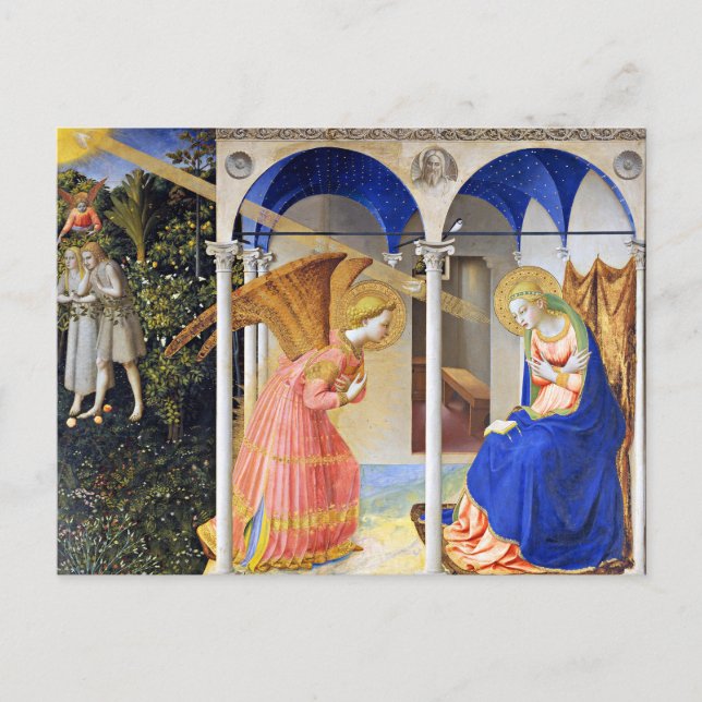 ANNUNCIATION by FRA ANGELICO Christmas   Holiday Postcard (Front)