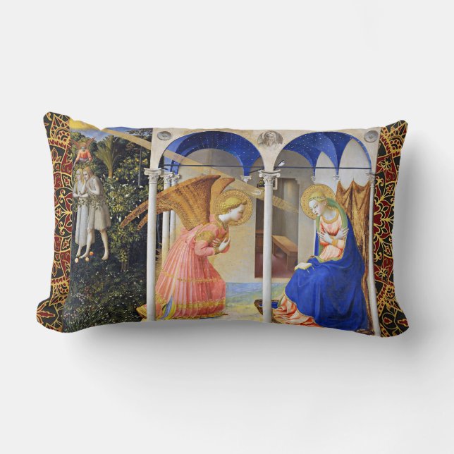 ANNUNCIATION by Fra Beato Angelico Lumbar Pillow (Front)