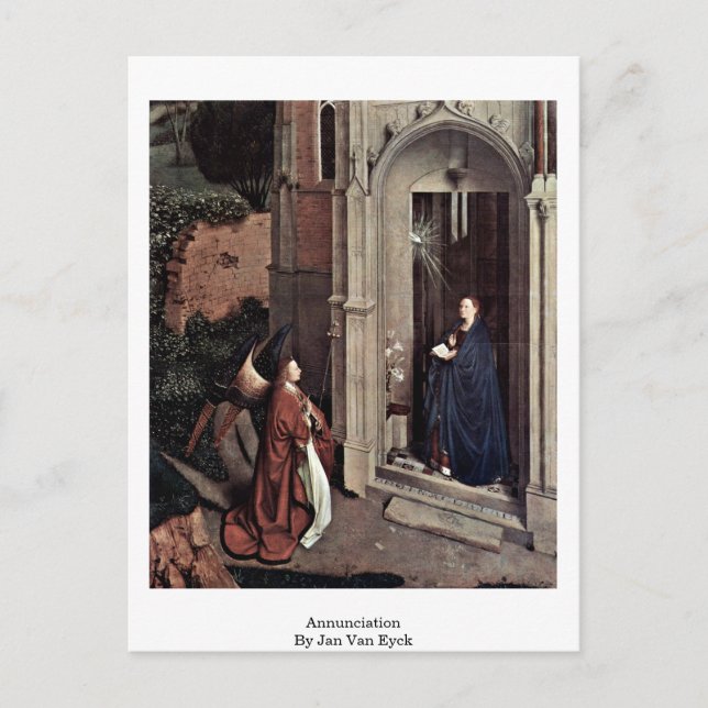 Annunciation By Jan Van Eyck Postcard (Front)