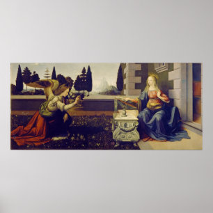 Annunciation by Leonardo Da Vinci Poster