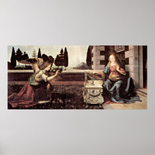 Annunciation by Leonardo di ser Piero da Vinci Poster