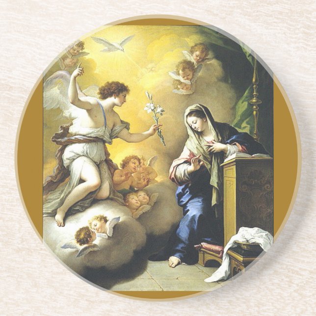Annunciation by Paolo de Matteis, 1712. Coaster (Front)