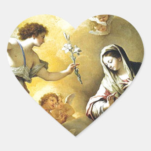 Annunciation by Paolo de Matteis, 1712. Heart Sticker