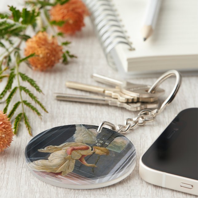 Annunciation by Sandro Botticelli Keychain (Front Right)