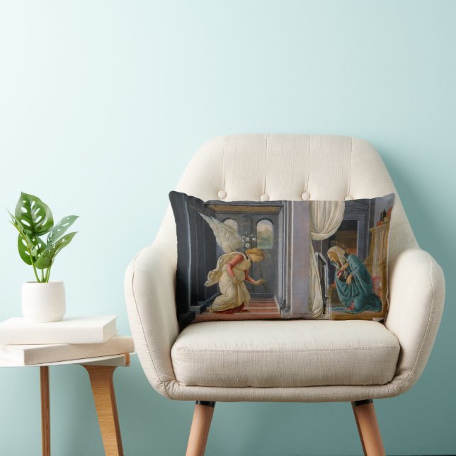 Annunciation by Sandro Botticelli Lumbar Pillow (Chair)