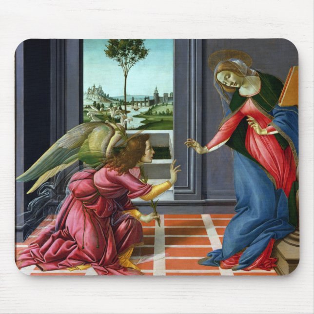 Annunciation by Sandro Botticelli Mouse Pad (Front)