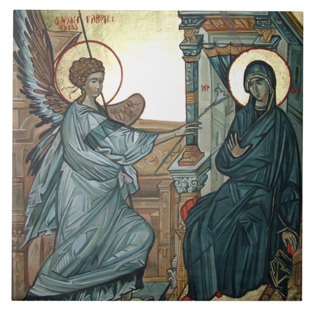 Annunciation - Byzantine Icon Tile (Front)