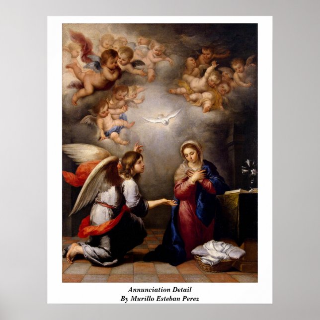 Annunciation Detail By Murillo Esteban Perez Poster (Front)