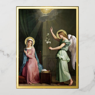 Annunciation,  foil holiday postcard