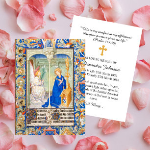 Annunciation Hail Mary Funeral Memorial Prayer Card