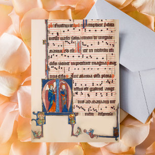 Annunciation Medieval Illuminated Manuscript Postcard