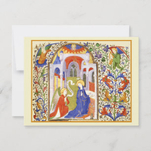 Annunciation medieval illumination card
