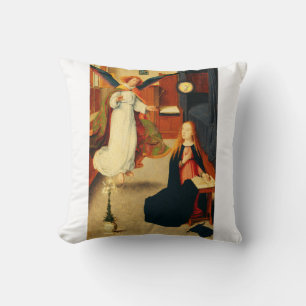 Annunciation of Virgin Mary by Gerard David Throw Pillow