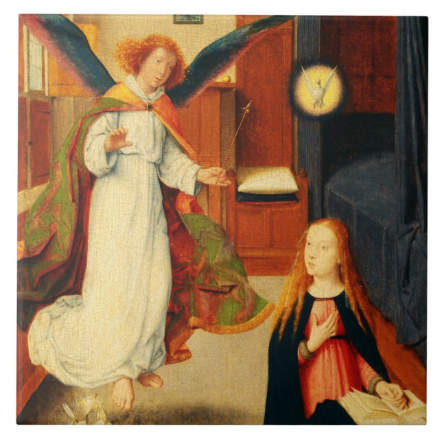 Annunciation of Virgin Mary by Gerard David Tile (Front)