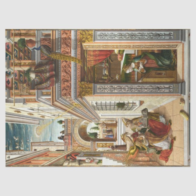 Annunciation ,Saint Emidius and an UFO by Crivelli Tissue Paper (Front)