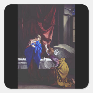 Annunciation to the Blessed Virgin Mary by Orazio Square Sticker