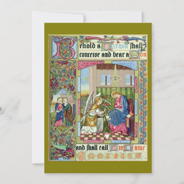 Annunciation Victorian Era Christmas Card (Front)
