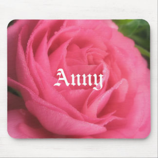 Anny Blush Pink Floral Girls Name Mousepad