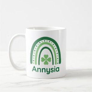  Annysia Name Clover Boho Rainbow Coffee Mug