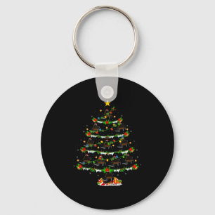 Ano Christmas Tree Lights Music Lover Musical Xmas Keychain