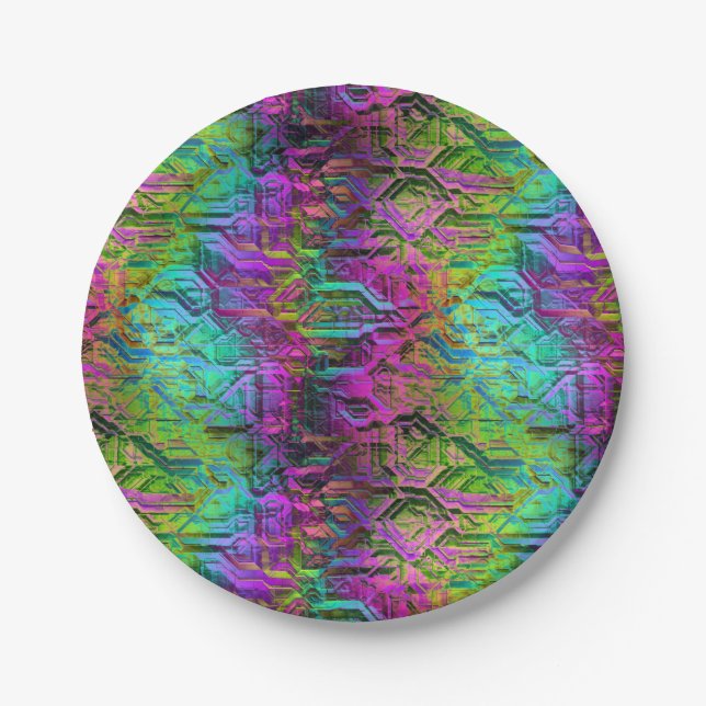 anodized rainbow titanium circuit : paper plate (Front)