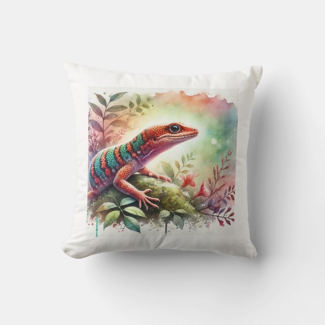 Anolis de rueda 100724AREF114 - Watercolor Throw Pillow (Front)