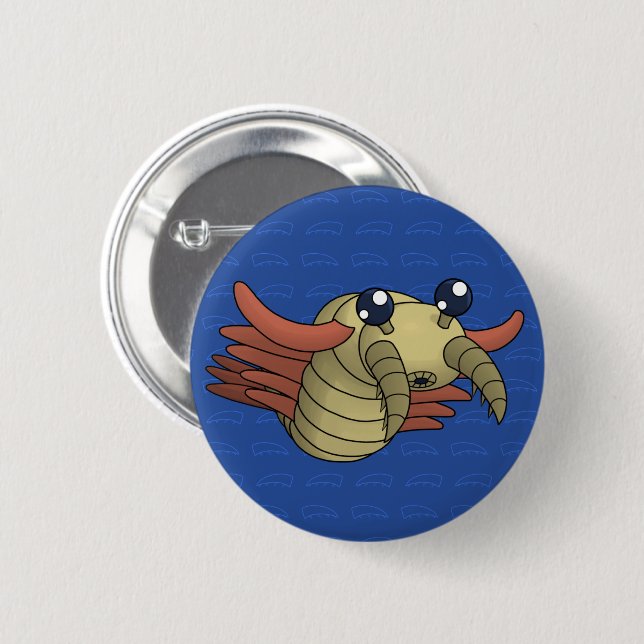 Anomalocaris- The Unusual Shrimp 2 Inch Round Button (Front & Back)