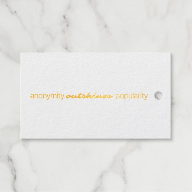 Anonymity Foil Gift Tag (Front (Horizontal))