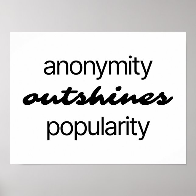 Anonymity Poster 12"x16" (Front)