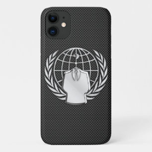 Anonymous Chrome on Carbon Fiber iPhone 11 Case
