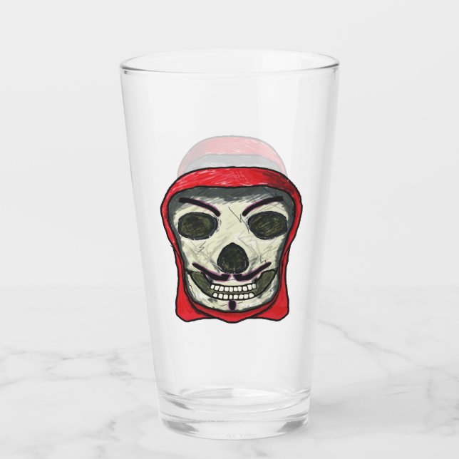 Anonymous Hacker Skull Glass (Front)