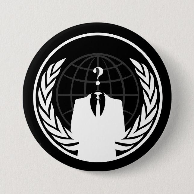Anonymous International Black Button (Front)
