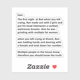 Anonymous letter to Sammi