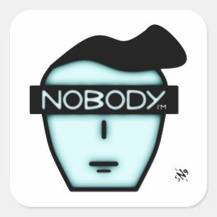 Anonymous Nobody Mysterious Cartoon Face Square Sticker