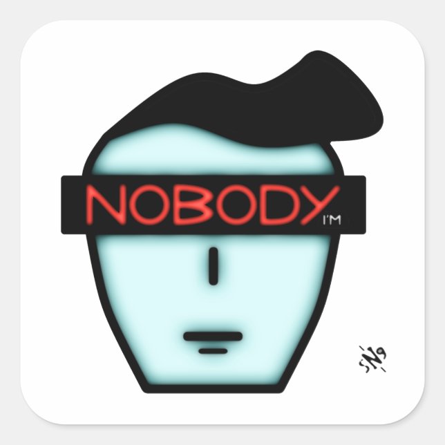 Anonymous Nobody Mysterious Cartoon Face Square Sticker (Front)