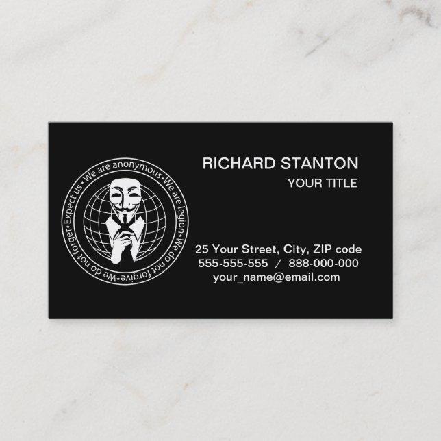Anonymous seal business card (Front)