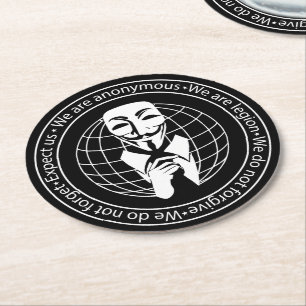 Anonymous seal round paper coaster