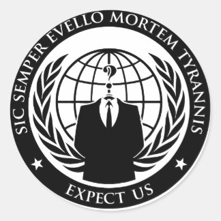 Anonymous Sic Semper Evello Mortem Tyrannis Classic Round Sticker
