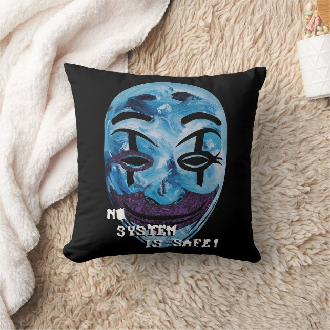Anonymous Unmasked Throw Pillow (Blanket)